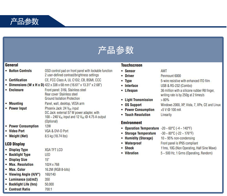 研華 C1D2/EN 50155認證 行業專用平板電腦及人機界面 FPM-8151H