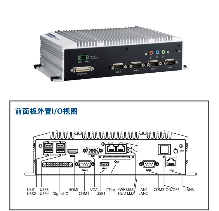 研華無風扇嵌入式工控機ARK-2120F