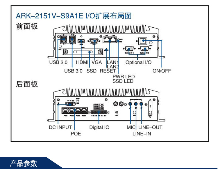 全新研華無風扇嵌入式工控機 車載應用 ARK-2151V