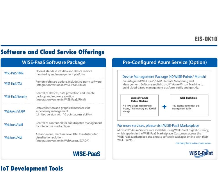 研華EIS-DK10 研華EIS-DK10，邊緣計算系統套件，包含整套物聯網設備，可快速實現 IoT 實驗環境搭建，幫助產品快速開發。