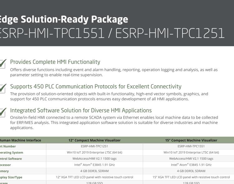 研華ESRP-HMI-TPC1251 Machine Visualization with 12" Compact Touch Panel PC