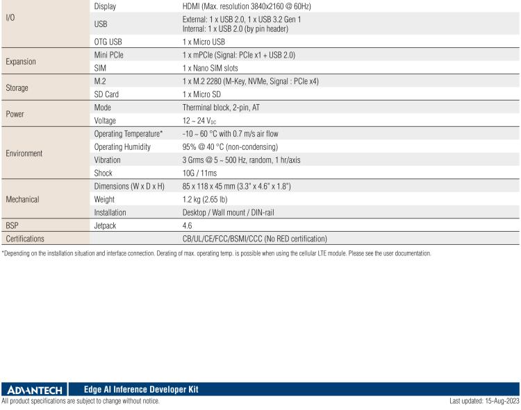 研華MIC-710AILX 基于NVIDIA? Jetson Xavier? NX / Nano? AI推理系統