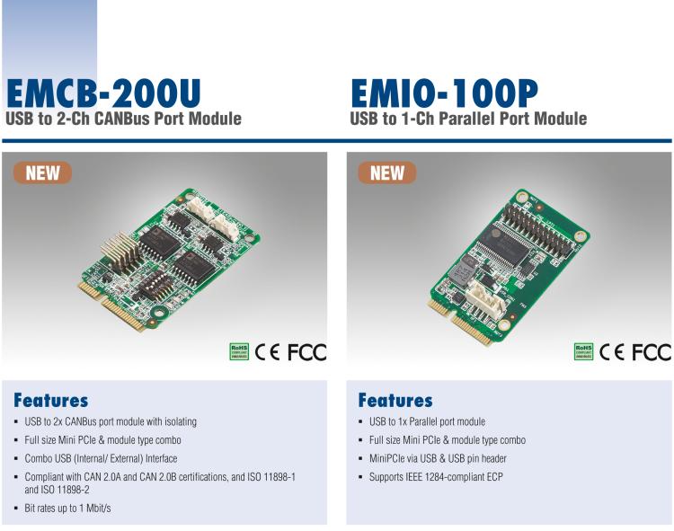 研華EMIO-100P 并行模塊，1 路，USB I/F