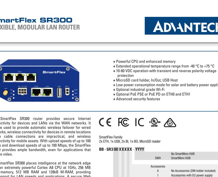 研華BB-SR30010125-SWH SmartFlex、5E、USB、2I/O、SD、W、SL、Acc、SWH