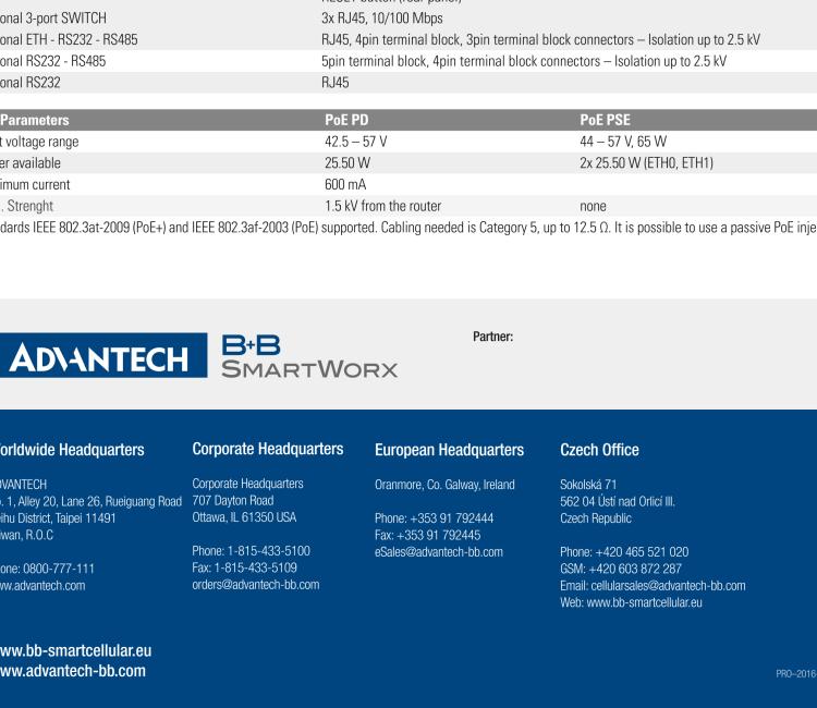 研華BB-SR30319125-SWH LTE 路由器、5E、USB、2I/O、SD、2S、帶 Wifi、PD、SL、Acc、SWH