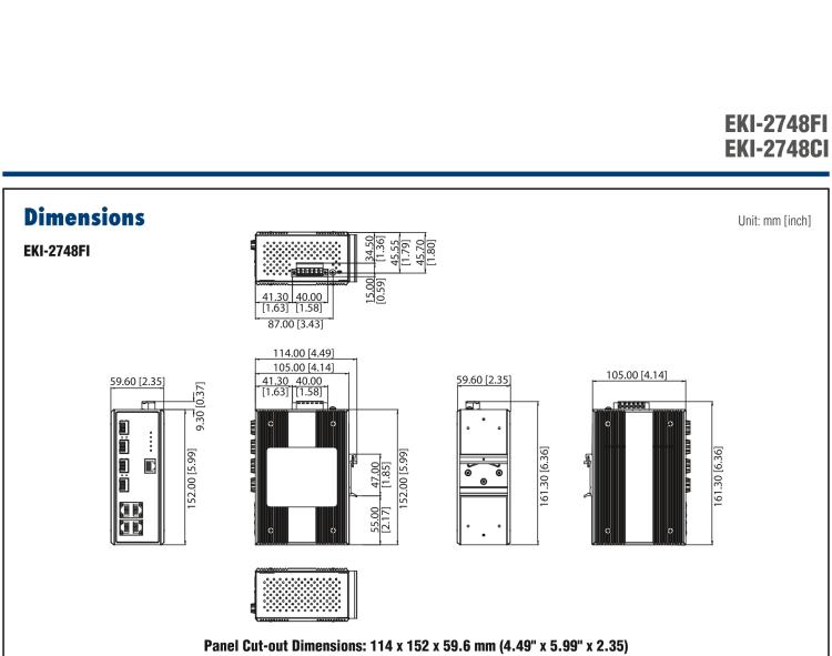 研華EKI-2748FI 4G+4G SFP 端口寬溫網管型工業以太網交換機