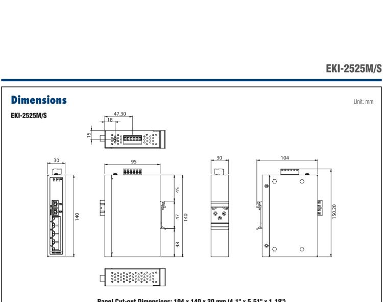 研華EKI-2525M 4+1 SC多模光纖端口非網管型工業以太網交換機