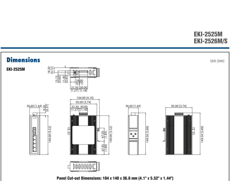 研華EKI-2526M 4+2光纖端口非網管型工業以太網交換機