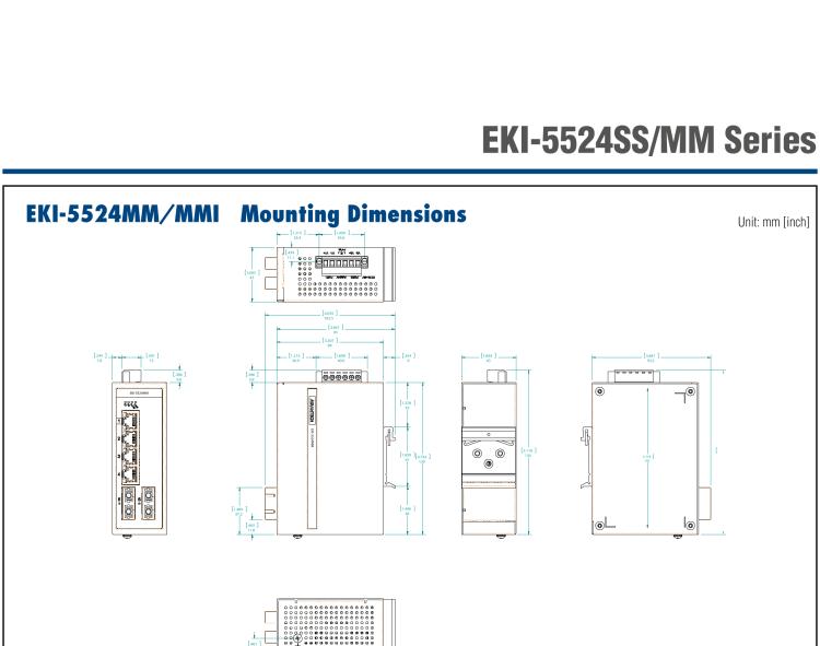 研華EKI-5524MMI-ST 2光4電百兆ProView(組態)系列工業以太網交換機(包含單模/多模、SC/ST接口)