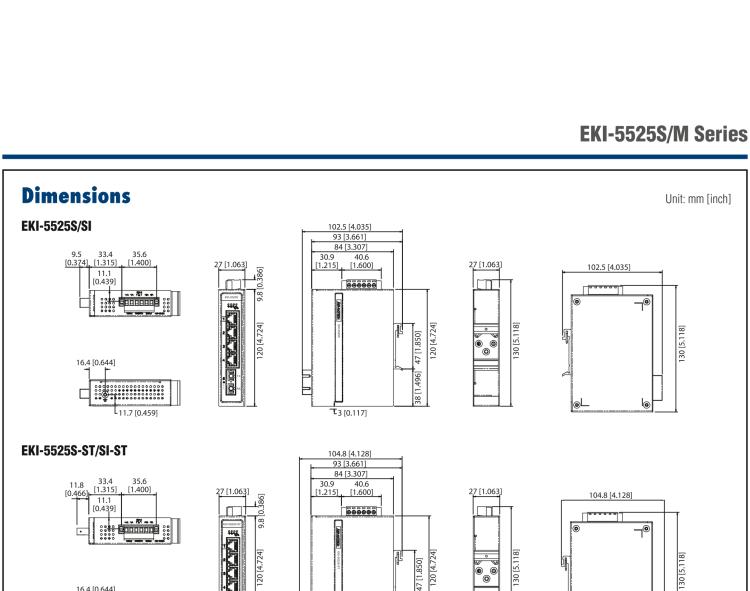 研華EKI-5525SI 1光4電百兆ProView(組態)系列工業以太網交換機（包含單模/多模、SC/ST接口）