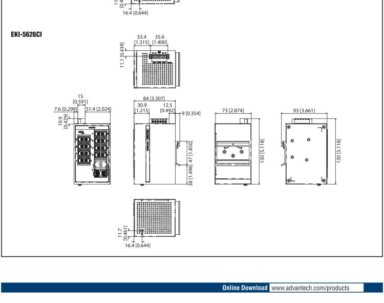 研華EKI-5626CI 2千兆光電組合端口 + 16百兆網口 ProView (組態)系列工業以太網交換機