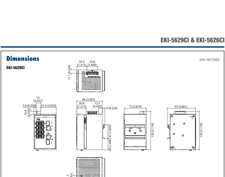 研華EKI-5629CI 2千兆光電組合端口 + 8百兆網口ProView(組態)系列工業以太網交換機