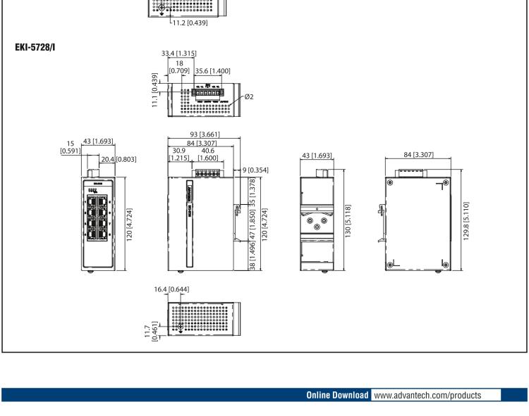 研華EKI-5725I 5端口千兆ProView（組態）系列寬溫型工業以太網交換機