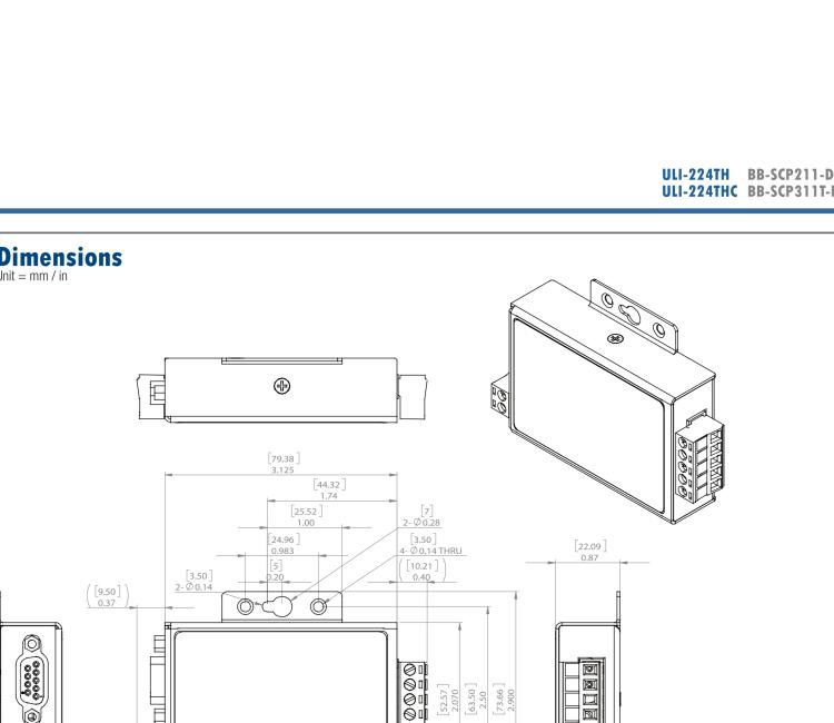 研華BB-485DRCI-PH ULI-224TE 重型工業 RS-232 至 RS-422/485 隔離轉換器