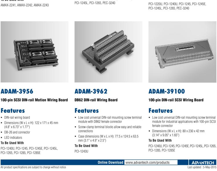 研華ADAM-3952 DIN導軌安裝的PCI-124050腳SCSI-II接線端子