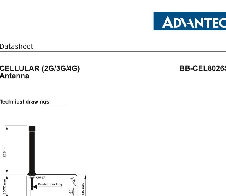 研華BB-CEL8026STAT Ant, outdoor, wall GSM/UMTS/LTE 5dB, SMA, 5m RG58