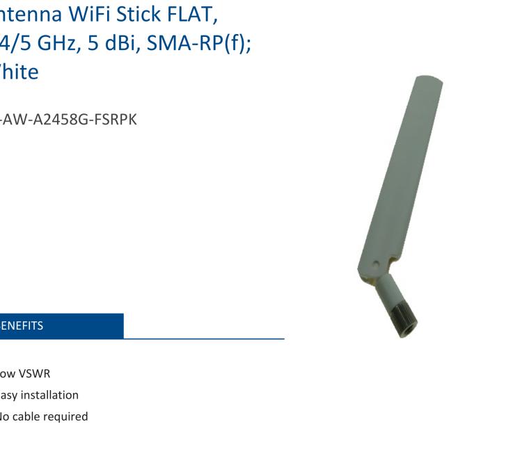 研華BB-AW-A2458G-FSRPK Antenna WiFi Stick FLAT, 2.4/5GHz, SMA-RP