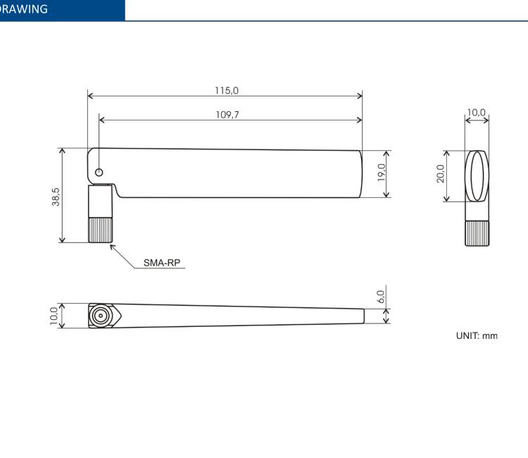 研華BB-AW-A2458G-FSRPK Antenna WiFi Stick FLAT, 2.4/5GHz, SMA-RP