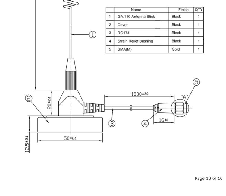 研華BB-GA.110.101111 4G/3G/2G High Gain Magnetic Mount Ultra-Wideband Antenna, SMA-M