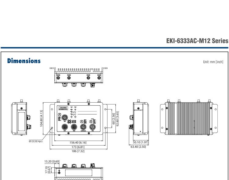 研華EKI-6333AC-M12 EN50155 Railway Concurrent Dual-Band 2T2R Wi-Fi AP/Client