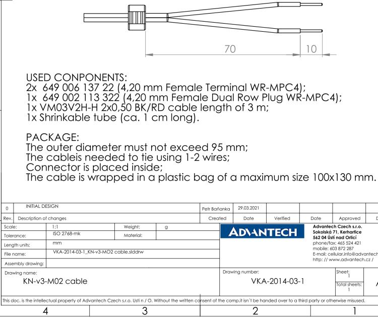 研華BB-KN-v3-MO2-3 Power supply cable SmartFlex/SmartMotion, 3m