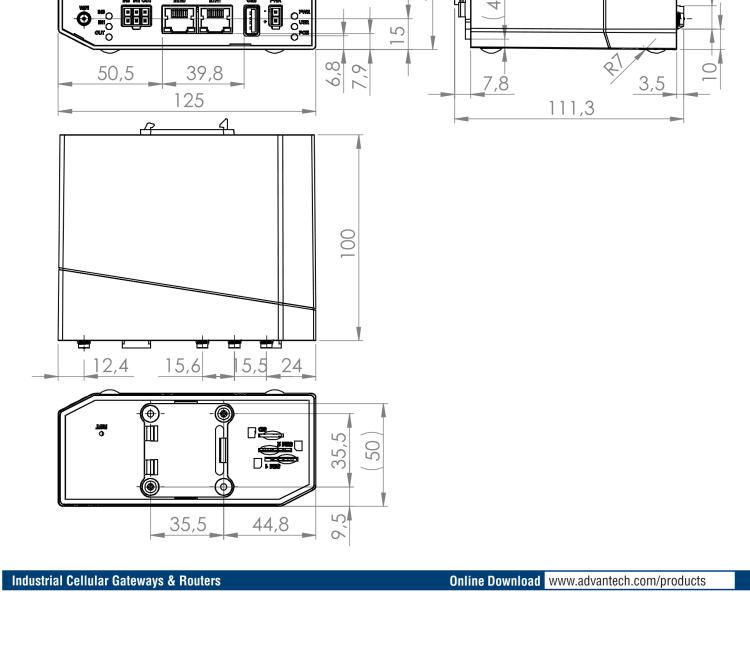 研華BB-SR31018120 SmartFlex, Global, 5x Ethernet, Wi-Fi, PoE PSE, Metal, Without Accessories