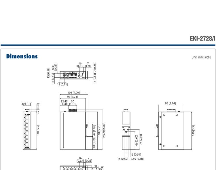 研華EKI-2728I 8 端口全千兆非網管型工業以太網交換機