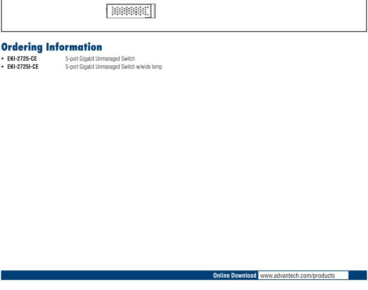研華EKI-2725I 5GE Unmanaged Ethernet Switch, -40~75℃