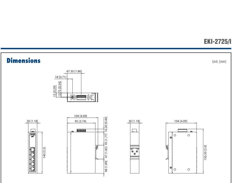 研華EKI-2725 5端口全千兆非網管型工業以太網交換機