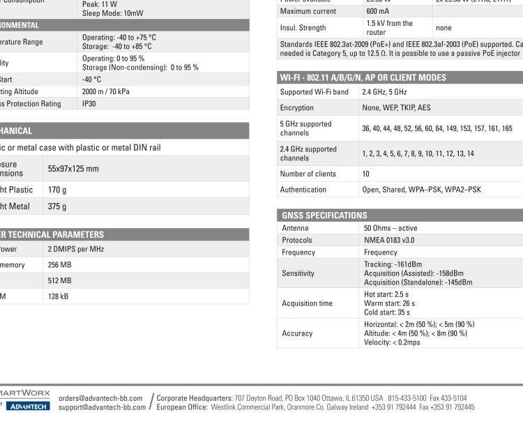 研華BB-SR30819025-SWH SmartFlex, AUS/NZ, 2x Ethernet, Wi-Fi, PoE PD, Metal, International Power Supply (EU, US, UK, AUS)