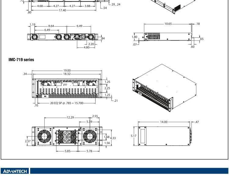 研華BB-850-10949-2DC 3 插槽 SNMP 可托管機箱，帶 2 個固定的直流電源