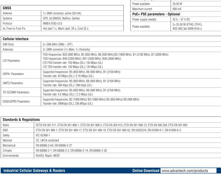 研華BB-SR30418025 SmartFlex, EMEA/LATAM/APAC, 2x Ethernet, Wi-Fi, PoE PSE, Metal, International Power Supply (EU, US, UK, AUS)