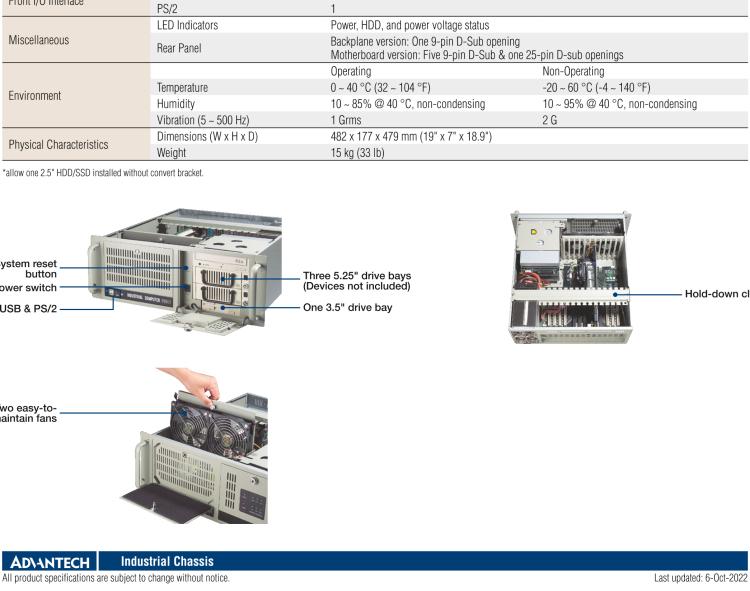 研華IPC-610-H 4U上架式機箱，支持LED指示 & 聲音警報通知