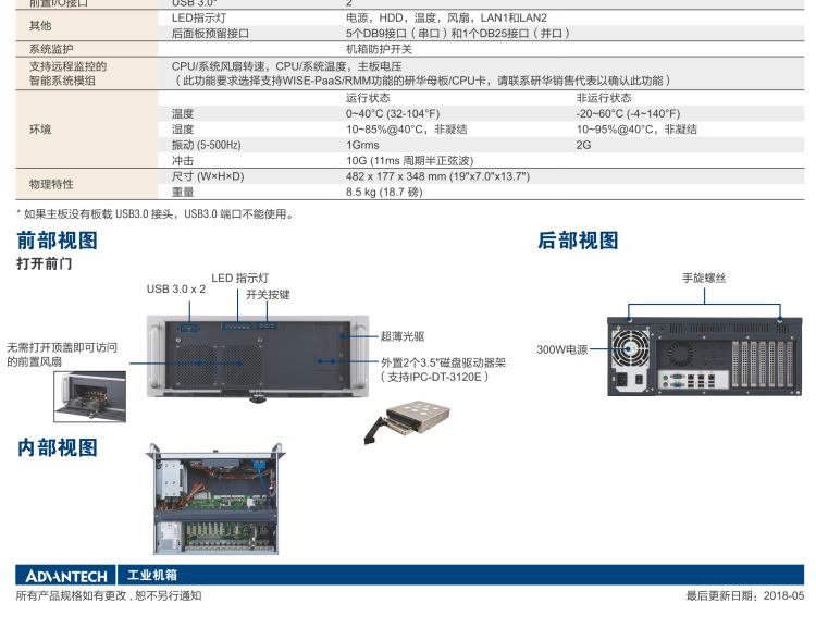 研華IPC-941 348mm深度緊湊型4U機架式機箱，支持ATX主板