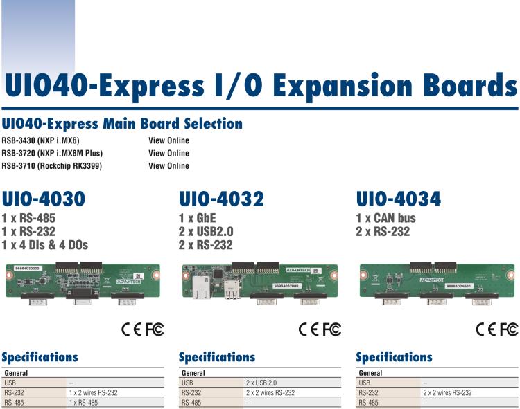 研華UIO-4032 UIO40-Express I/O 擴展卡，支持 RS-232, USB & GbE