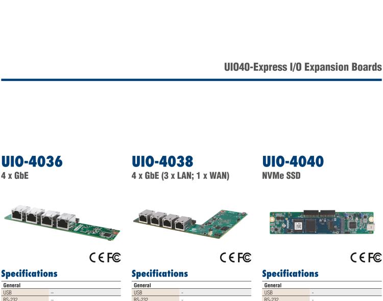 研華UIO-4038 UIO40-Express I/O 擴展卡，，支持 3 LAN & 1 WAN