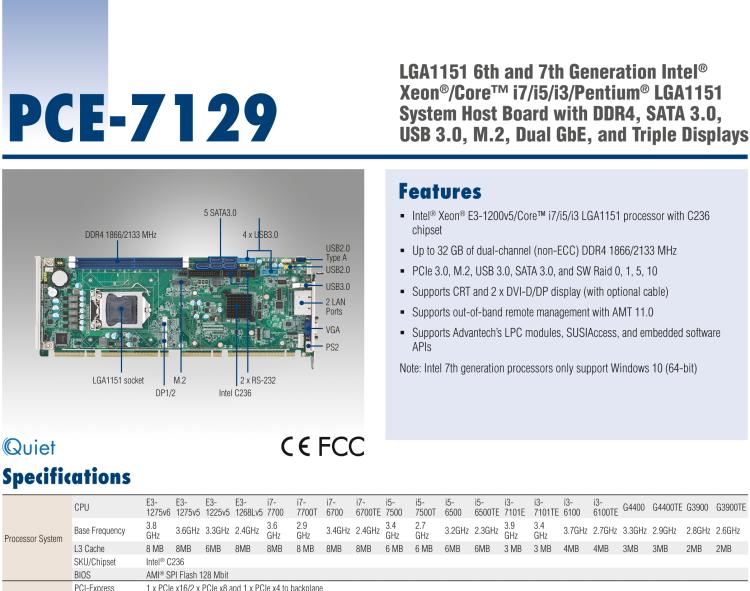 研華PCE-7129 6th Generation Intel? Core? processor-based platform