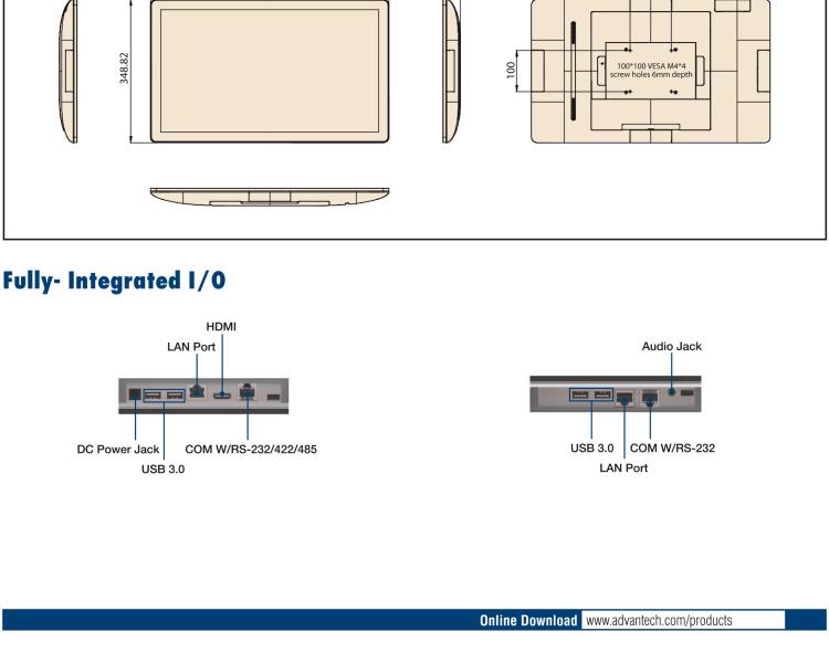 研華UTC-124G1 23.8" All-in-One Touch Computer with Intel? Celeron? J3455 Processor