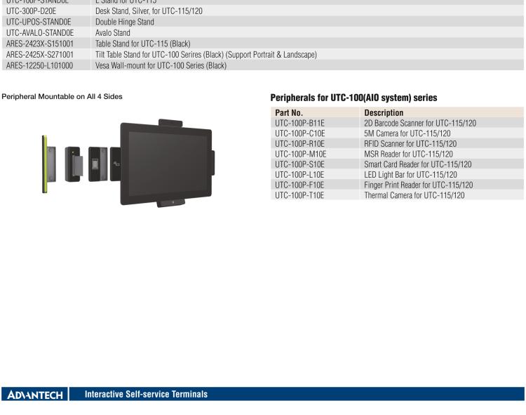 研華UTC-115G 15.6" 多功能觸控一體機 UTC-115G ，配備Intel? Celeron? N3450 /Pentium? N4200