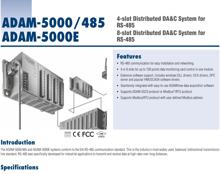 研華ADAM-5000E 分布式RS-485數據采集控制系統